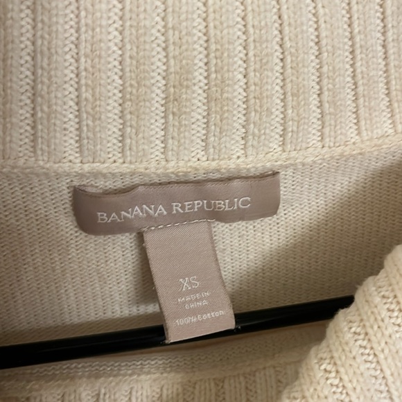 Banana Republic Cream Button Neck Turtleneck Sweater XS - Picture 5 of 6